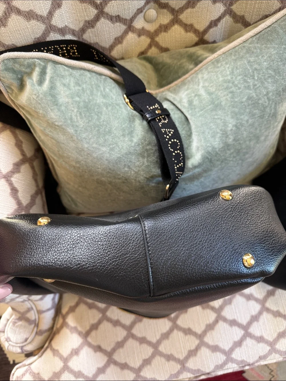 Braccialini Black Pebbled Leather Hobo with Matching Pouch-gorgeous!!
